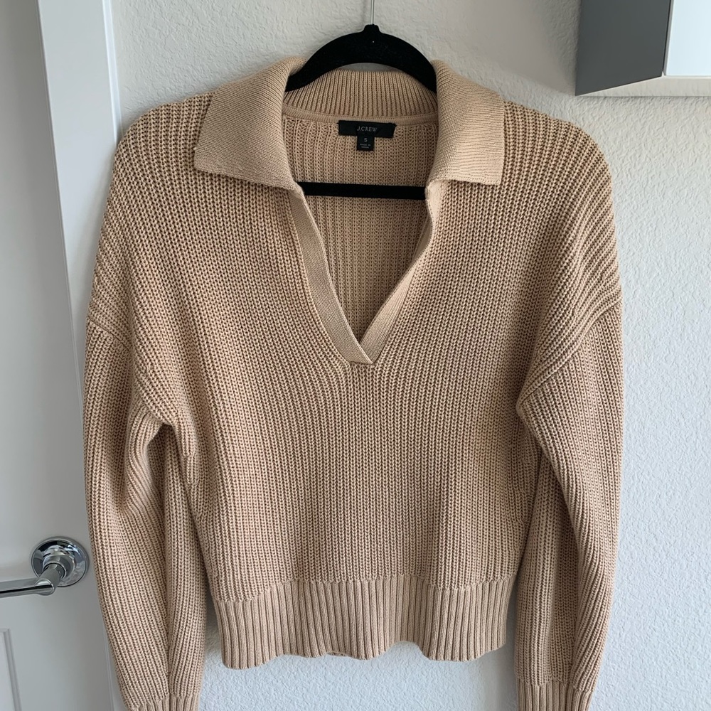 J Crew collared cotton beach sweater